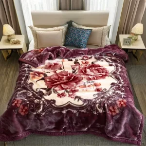 Manufacturers 100 Polyester Custom Hot Soft Through Embossed Korean Raschel Fleece Throw Blanket Stock