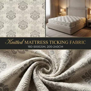 Manufacturers Direct Selling Beige Color Knit Jacquard Bedding Mattress Ticking Fabric