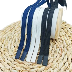 Manufacturers’ Elastic Herringbone Nylon Polyester Hollow Flat Rope Black White Drawstring For Sweater Hat Shoelaces Dipped