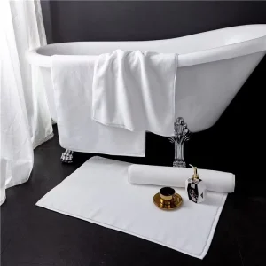 Manufacturers Home Decor Rectangle Cotton Bathroom Rugs Tufted Bath Mat Anti Slip Super Water Absorbing Hotels Bath Mat