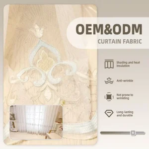 Manufacturers Jacquard Embroidered Nonwoven 100% Polyester Tulle Voile Curtain Fabric Used Sheer Curtains Lightweight Living