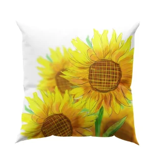 Manufacturers Luxury Creative Square Shaped Sunflower Woven Eco Friendly 400TC Throw Pillow Living Room Sofa
