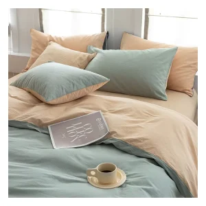 Manufacturer’s Luxury Hotel Bedding Set King Size Cotton Flat and Fitted Sheets with Plant Pattern Cover for Home Use