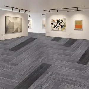 Manufacturer’s Modern PVC Carpet 100*25CM Washable Tile Carpet Cushioned Walk off for Commercial Hallway