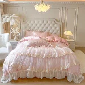 Manufacturer’s Pure Cotton Jacquard Bed Skirt Set New Designer Luxury Style King Size 300tc Thread Count 6 Piece Set