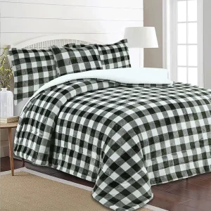 Manufacturer’s Reversible Sherpa Bed Comforter Quilt Set Ultra Soft 100% Polyester Flannel for Home Use