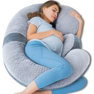 Maternity Pillows Full Body Multifunctional Velvet Cozy U Shaped Pregnancy Pillows for Side Deep Sleeping