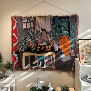 Matisse Style Jacquard Woven Blanket Abstract Art Throw Custom Modern Painting Tapestry