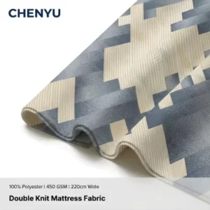 Mattress Double Knit Jacquard 100% Polyester Heavyweight 450gsm Ticking Fabric