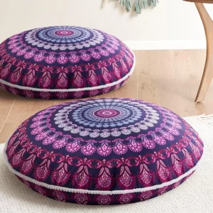 Meditation Floor Round Large Pillows Seating Memory Foam Bohemian Mandala Circle Cushion for Outdoor Fireplace Yoga Living Room