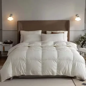 Medium Warmth Printed Goose Duvet Cotton Filled Insert Eco Friendly Hand Quilted Hotel Grade Quilt Winter Home Use White