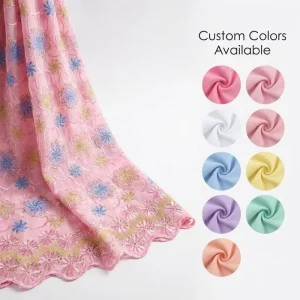 Medium Weight 100% Cotton Embroidery Fabric Knitted Embroidered Knit Material for Fashion T shirts and Hoodies