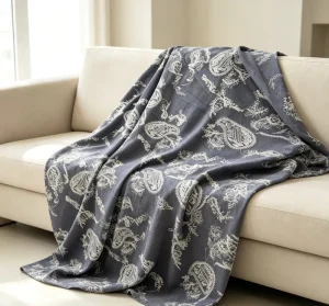 Medium Weight Paisley Embroidered Fabric, Monochrome Paisley Embroidery Textile for Middle East Abaya Long Robe Garments
