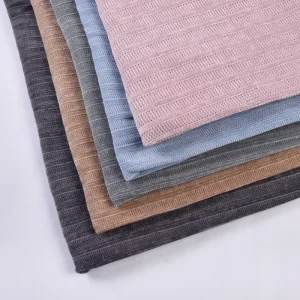 Medium Weight Plain Chenille Polyester Fabric Pink Knitting Fabric for Winter Clothes