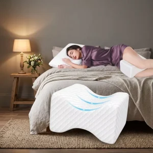 Memory Foam 3D Cut Bone Shaped Leg & Thigh Pillow for Maternity & Side Sleeping Stress Relief