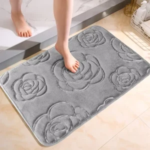 Memory Foam Bath Mat for Bathroom Non Slip Bathroom Rug Thickened Soft Water Absorbent Quick Dry Bath Mat