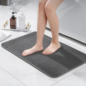 Memory Foam Bath Mat for Small Bath 17×24 Inch Compact Rug