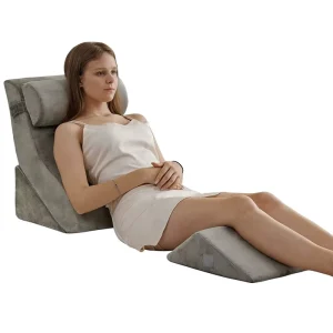 Memory Foam Body Wedge Pillow Character Pattern Anti Bacteria OEKO TEX Certified Ergonomic Back Support for Reading Sleeping