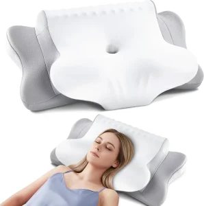 Memory Foam Butterfly Shape Pillow for Side Back Stomach Sleepers Washable Cover Breathable Mesh Nonwoven Neck Support Hotels
