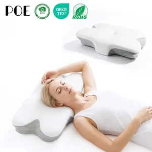 Memory Foam Contour Bed Pillows for Side Back Stomach Sleepers Ergonomic Adjustable Cervical Pillow