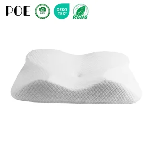 Memory Foam Ergonomic Neck Pillow 100% Polyester Inflatable Character Pattern Side Prone Sleeping Positions Customizable