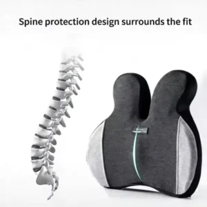 Memory Foam Lumbar Support Pillow Posture Correction Spine Alignment Cushion for Car Office Chair Bed Reading & Rest
