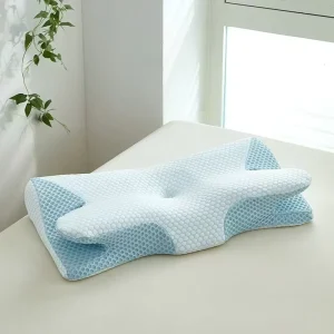 Memory Foam Neck Pillow Cervical Cozy Sleeping Ergonomic Contour Orthopedic Bed Pillow for Side Back Stomach Sleepers Knitted