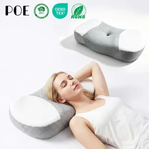 Memory Foam Pillow for Side Back Stomach Sleepers Cozy Sleeping Adjustable Cervical Contour Bedding Support Pro