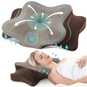 Memory Foam Pressure Relief Neck Support Sleep Pillows for Deep Sleepers Back Side Stomach Bed Pillows