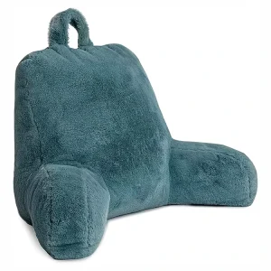 Memory Foam Reading Pillows with Back Support Washable Cover and Faux Fur Removable for Sitting up in Bed and Sleeping