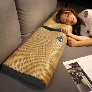 Memory Foam Summer Reading Bed Rest Pillow, Breathable Spinal Support for Dormitory Students, Headband Pillowcase