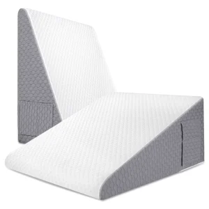 Memory Foam Top Washable Bed Pillow Neck Back Pain Support Cozy Reading Elevated Body Wedge Pillow