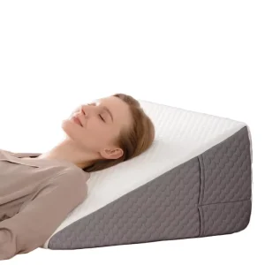 Memory Foam Wedge Pillow Breathable Knitted Cover Bed Headboard Relief for Acid Reflux Back Pain Bed Rest Reading