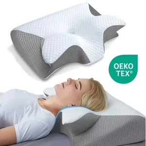 Memory Shaped Sleep Pillow for Bed Cervical Spine Protection Zero Pressure Slow Rebound Butterfly Neck Pillow