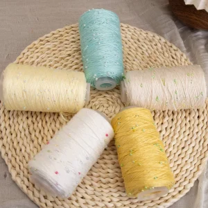 Mercerized Silk Cotton Pearl Bead Yarn 50g Fine Knitting Thread DIY Crochet Yarn for Handcraft Lace Scarf Doll Making