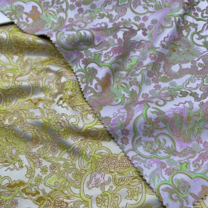 Metallic Luxury Decoration Jacquard Brocade Fabric for Women Garment