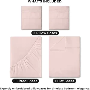 Micro Fiber Ultra Soft Bed in a Bag Queen Size 4 Pieces Oeko TEX Certified Bedding Set with Sheets Pillowcases & Shams