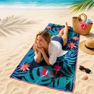 Microfiber Beach Towel Quick Dry Lightweight High Water Absorption Multipurpose Towel for Home Outdoor Travel Camping