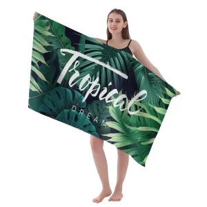 Microfiber Beach Towel Sand Free Double Sided Velvet Suede Travel Towel Quick Dry Oversized Picnic Mat Custom Logo