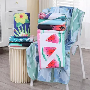 Microfiber Beach Towel with Logo Water Absorption Sand Free Beach Towel Bath Towel Print Customized Polyester Beach Towel