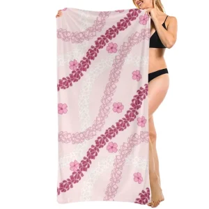 Microfiber Beach Towels Puakenikeni Yellow Floral Lei Hawaiian Beach Towel for Vacation Holiday