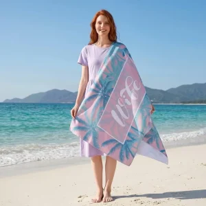 Microfiber Beach Towels Quick Drying Sun Protective Edge Covered Print Bath Swimming Sports Towels