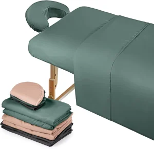 Microfiber Bed Sheet Massage Table Set Flat Sheet Fitted Sheet with Face Hole