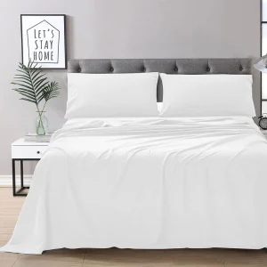 Microfiber Bedding Fitted Flat Sheet 1800 Count Deep Pocket 4 Piece Hotel Bed Sheet Set for Hotel