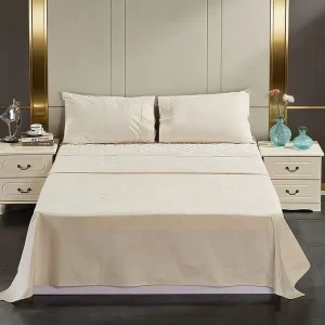 Microfiber Bedding Set 4Pcs Solid Color Bed Sheets Duvet Cover Pillowcases Set