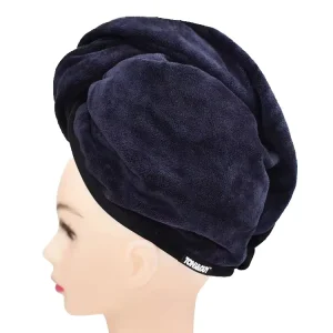 Microfiber Black Dry Hair Hat Turban Towels Hair Drying Hat