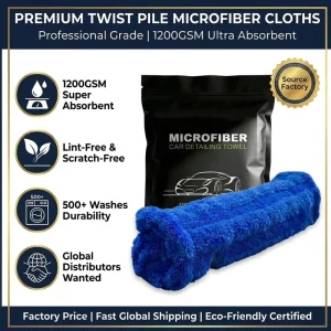 Microfiber Car Drying Towel Hybrid Twisted Striped Knitted Quick Dry Super Absorbent 600 1200GSM Auto Detailing