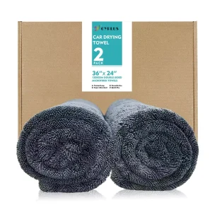 Microfiber Car Drying Towels Eco Friendly Super Absorbent Blackline Shammy Cloth for Car Detailing and Wash Care Extra Large