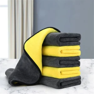 Microfiber Car Wash Towel for Dry Towels Micro Fiber Single Loop Grey Color 800 Gsm Absorbent Custom Print Logo