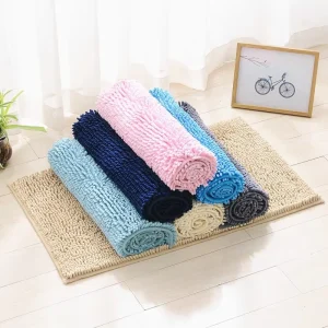 Microfiber Chenille Plush Non Slip Washable Eco Friendly Bath Door Mat Extra Soft Absorbent for Home Car Camping & Picnic